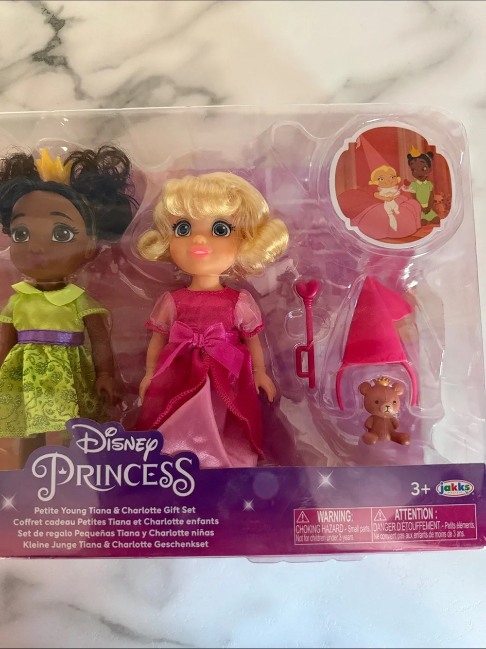NIP Disney Princess Petite Young Tiana & Charlotte Gift Set